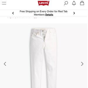 Levi Wedgie Straight Leg Pants, Size 26, White